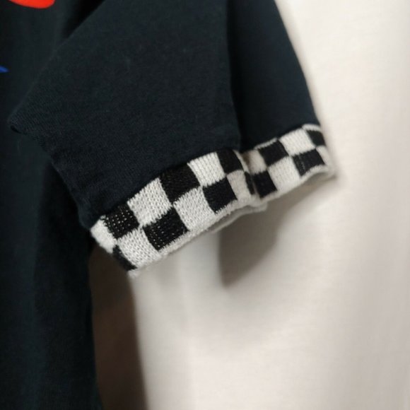 Vintage Nutmeg Nascar Mark Miller #6 Mens T Shirt Checked Flag Roush Racing Blk - Picture 5 of 6